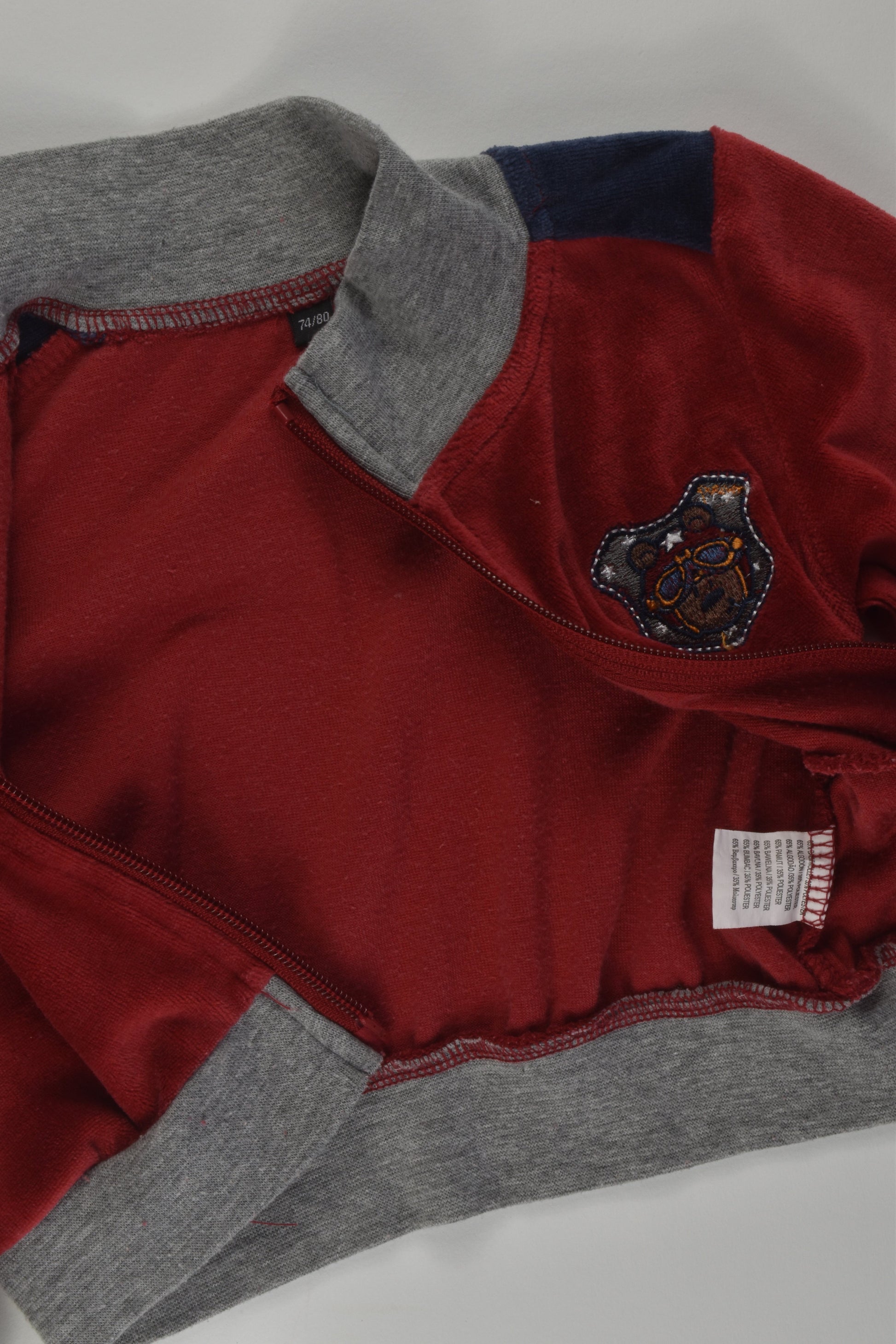 Brand Unknown Size 0 (74/80 cm) Velour Zip Jumper