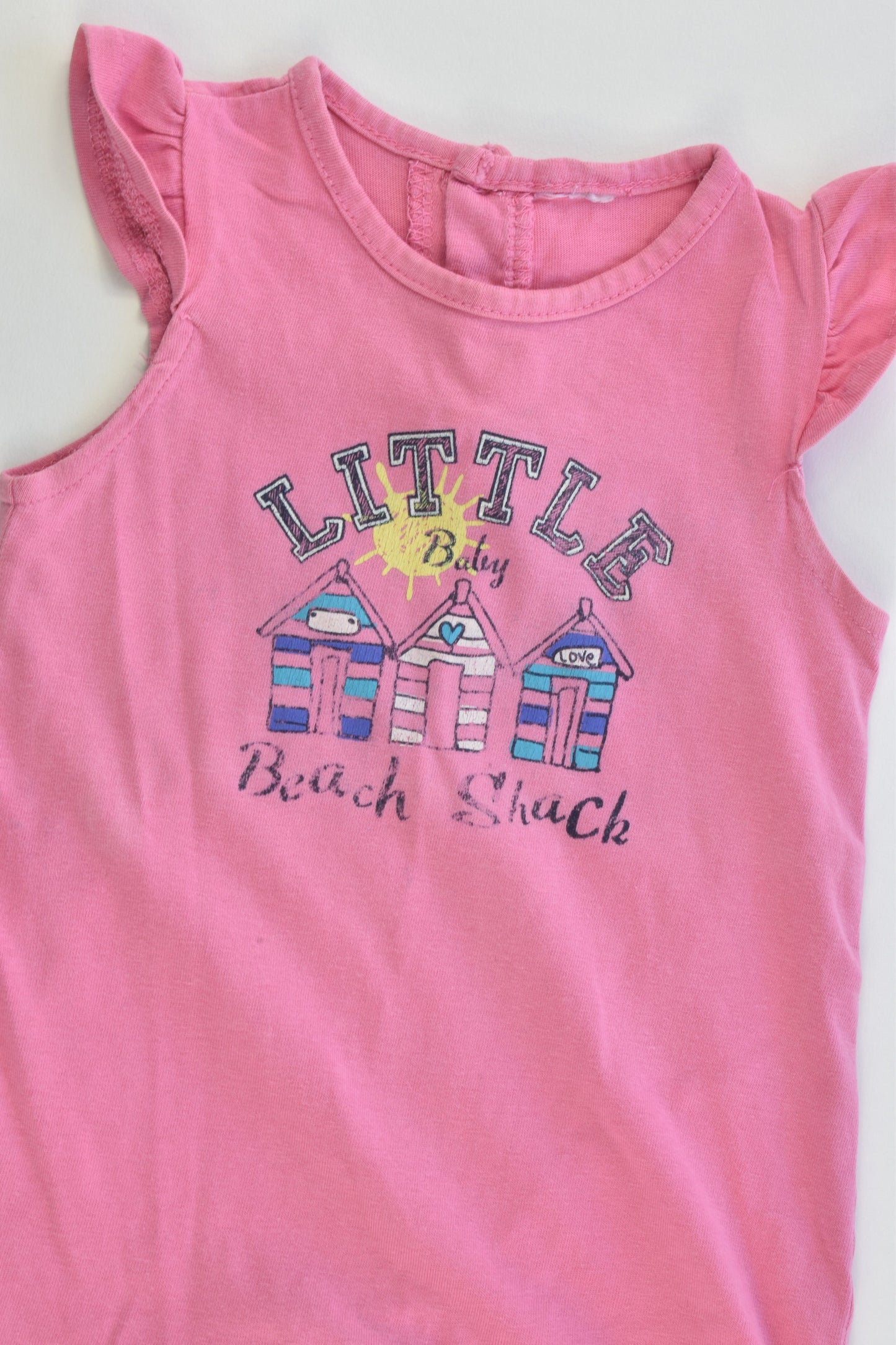 Brand Unknown Size 000 'Little Baby Beach Shack' Short Romper