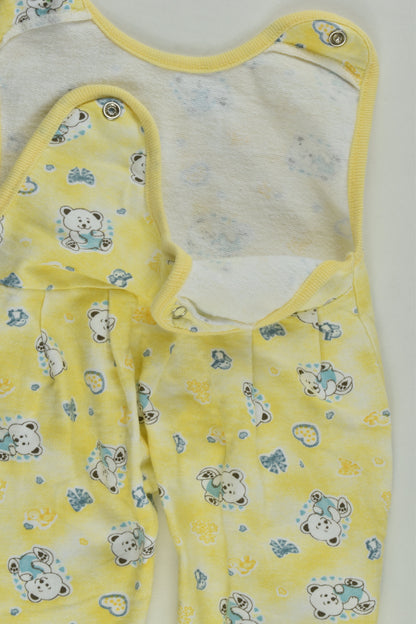 Brand Unknown Size 0000 Teddy Bears Footed Overalls