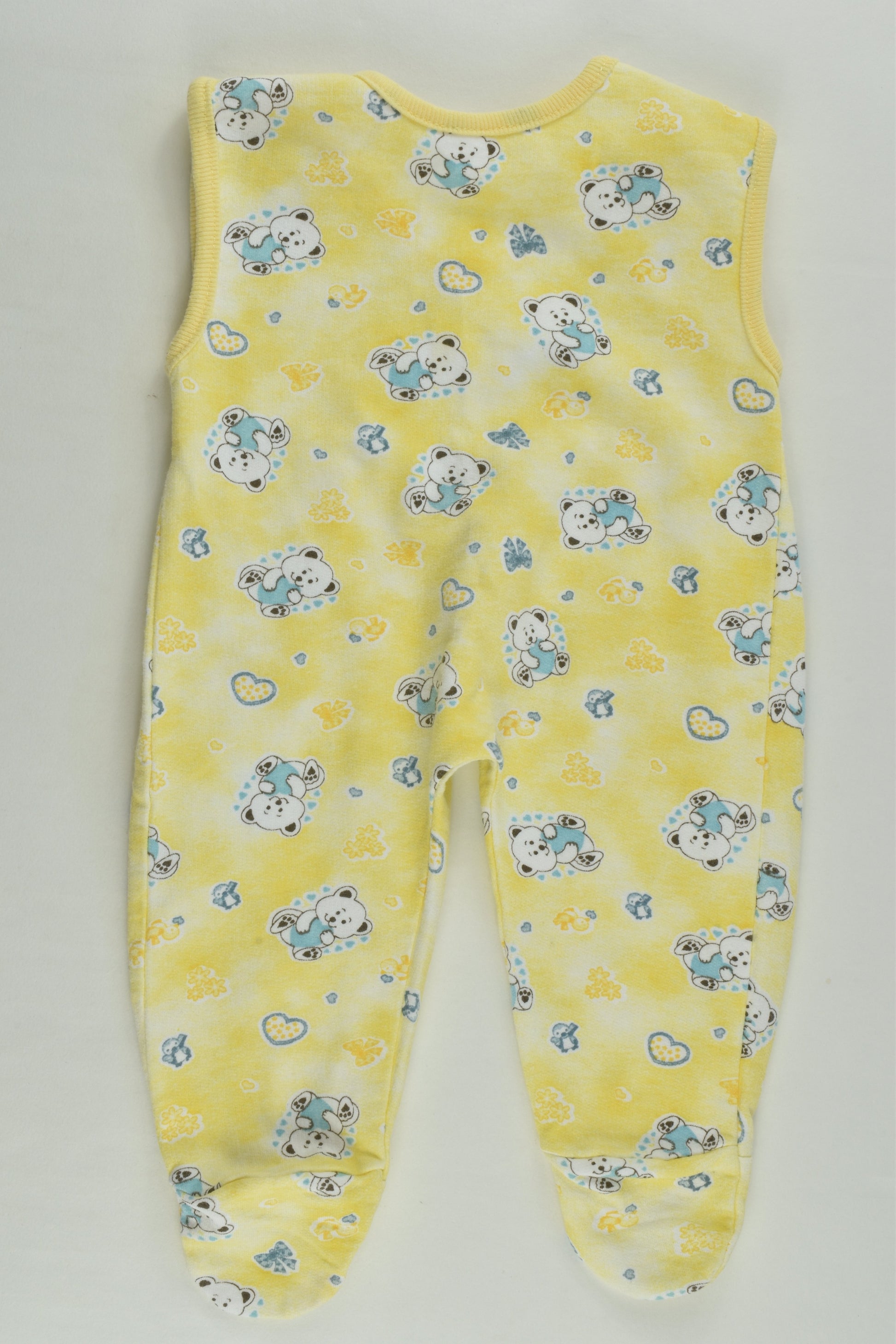 Brand Unknown Size 0000 Teddy Bears Footed Overalls