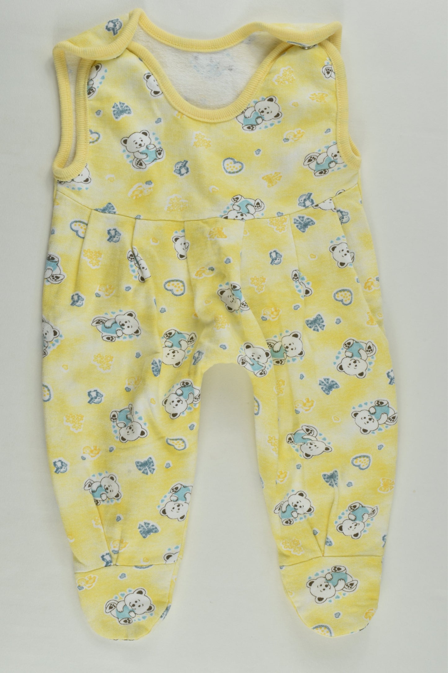 Brand Unknown Size 0000 Teddy Bears Footed Overalls