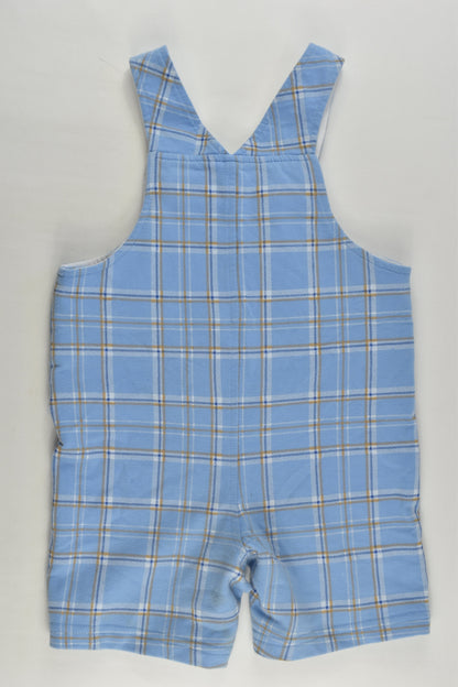 Brand Unknown Size 1 (18 months) Dog Checked Short Overalls