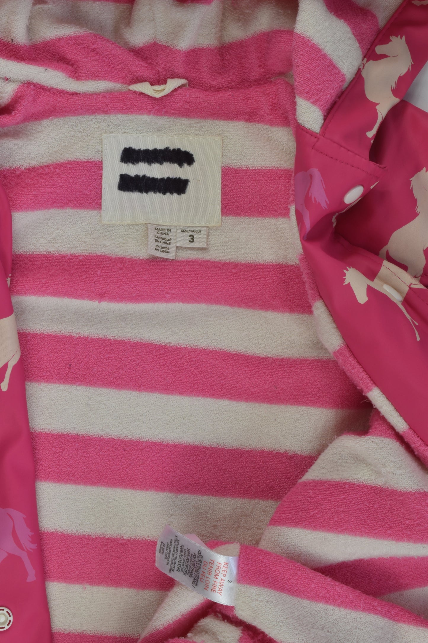 Brand Unknown Size 3 Horse Rain Jacket