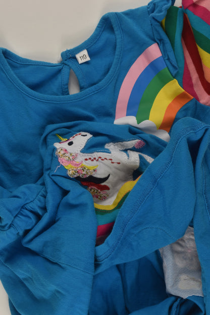 Brand Unknown Size 5 (110 cm) Rainbow Dress Blue