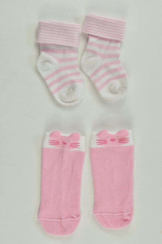Brand Unknown Size approx 0-3 months Baby Socks