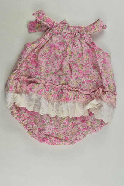 Brand Unknown Size approx 000 Floral Bubble Romper