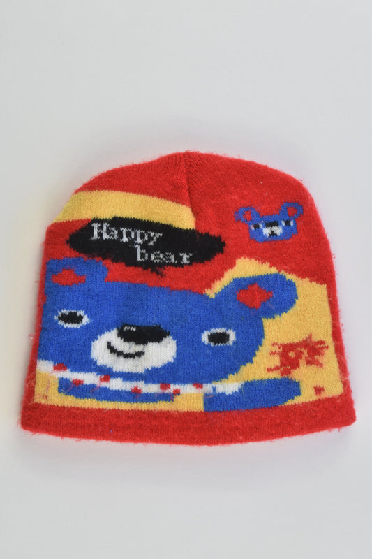 Brand Unknown Size approx 1-3 years "Happy Bear" Warm Winter Beanie
