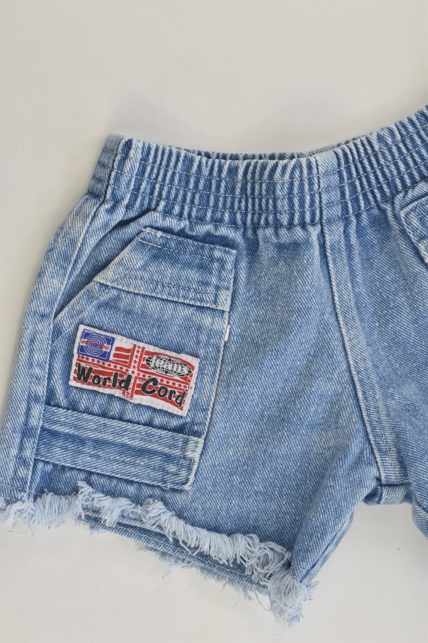 Brand Unknown Size approx 1 Vintage Style 'World Cord' Denim Shorts