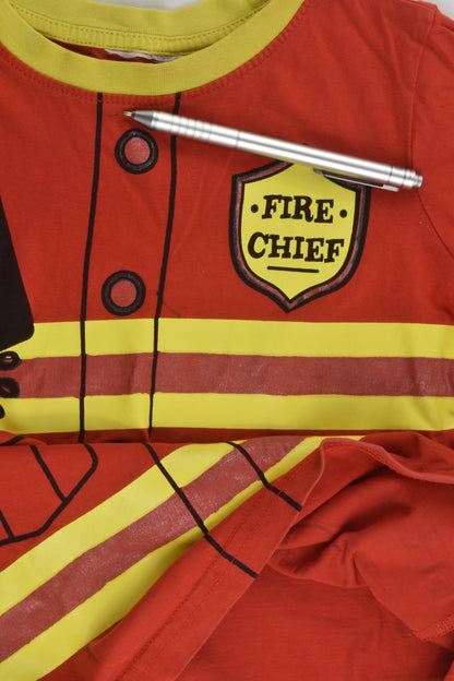 Brand Unknown Size approx 4-5 'Fire Chief' T-shirt