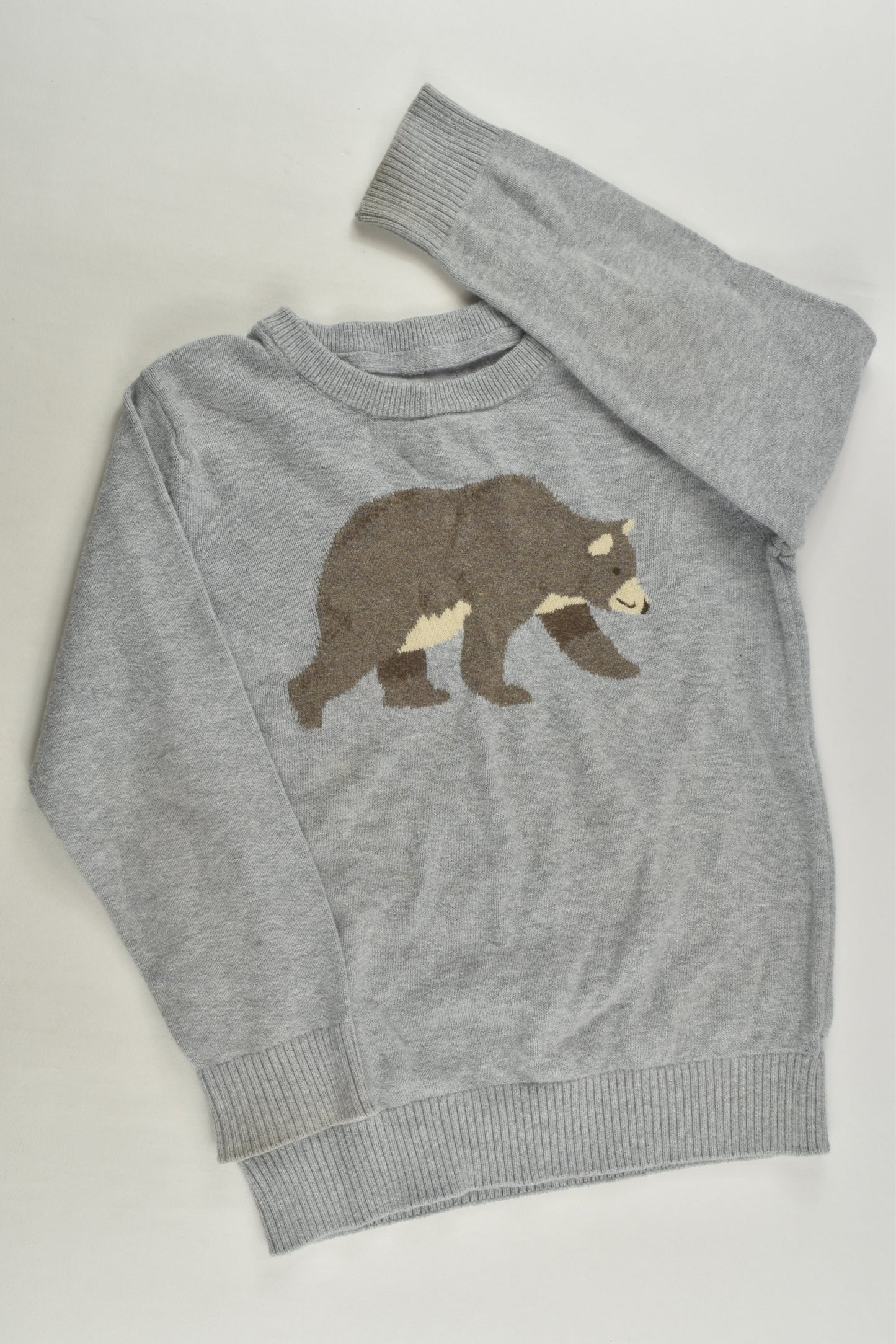 Brand Unknown Size approx 4 Bear Knit Jumper