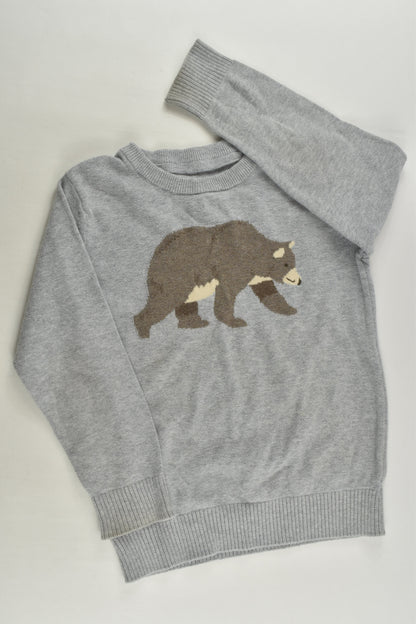 Brand Unknown Size approx 4 Bear Knit Jumper