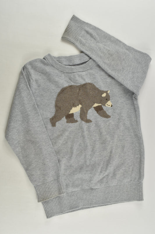 Brand Unknown Size approx 4 Bear Knit Jumper