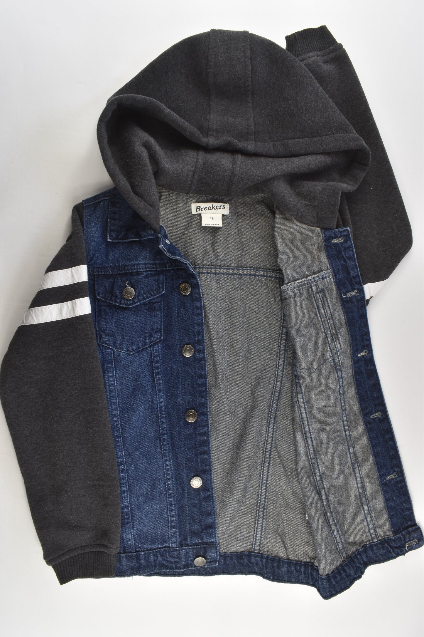 Breakers Size 12 Hooded Denim Jacket