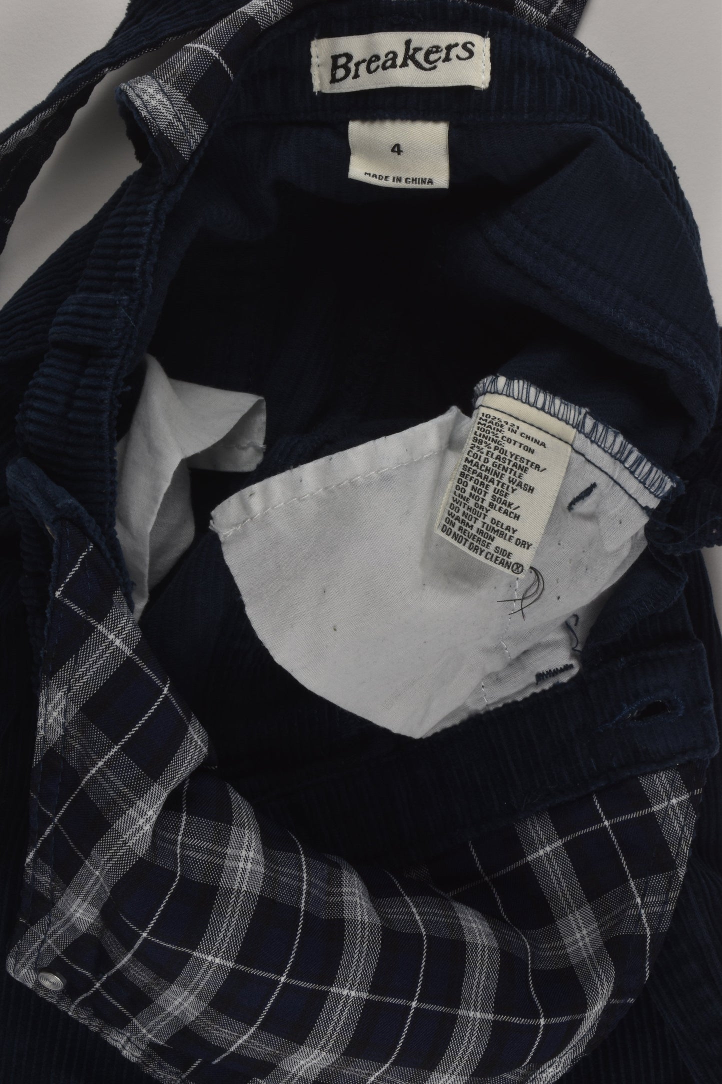 Breakers Size 4 Cord Overalls