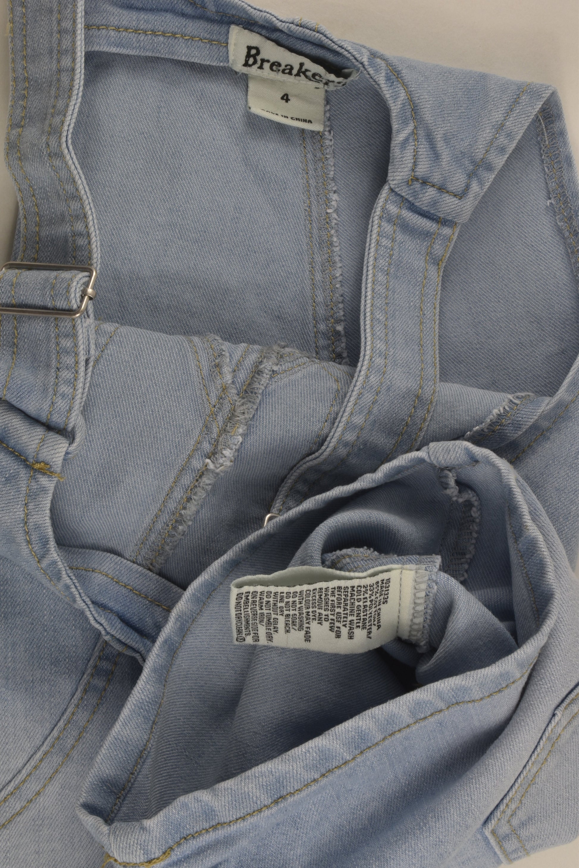 Breakers Size 4 Short Denim Overalls
