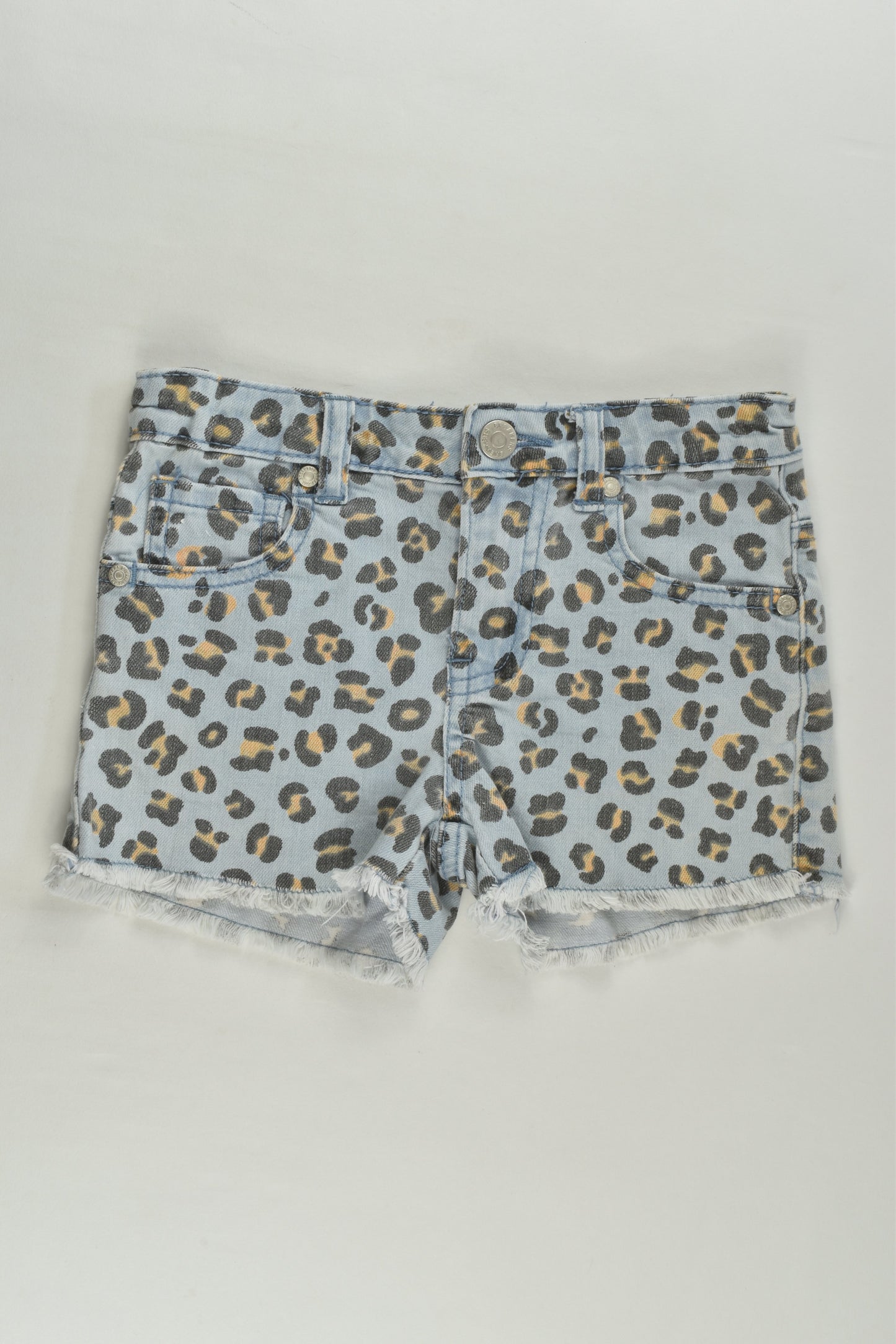 Breakers Size 5 Leopard Print Denim Shorts