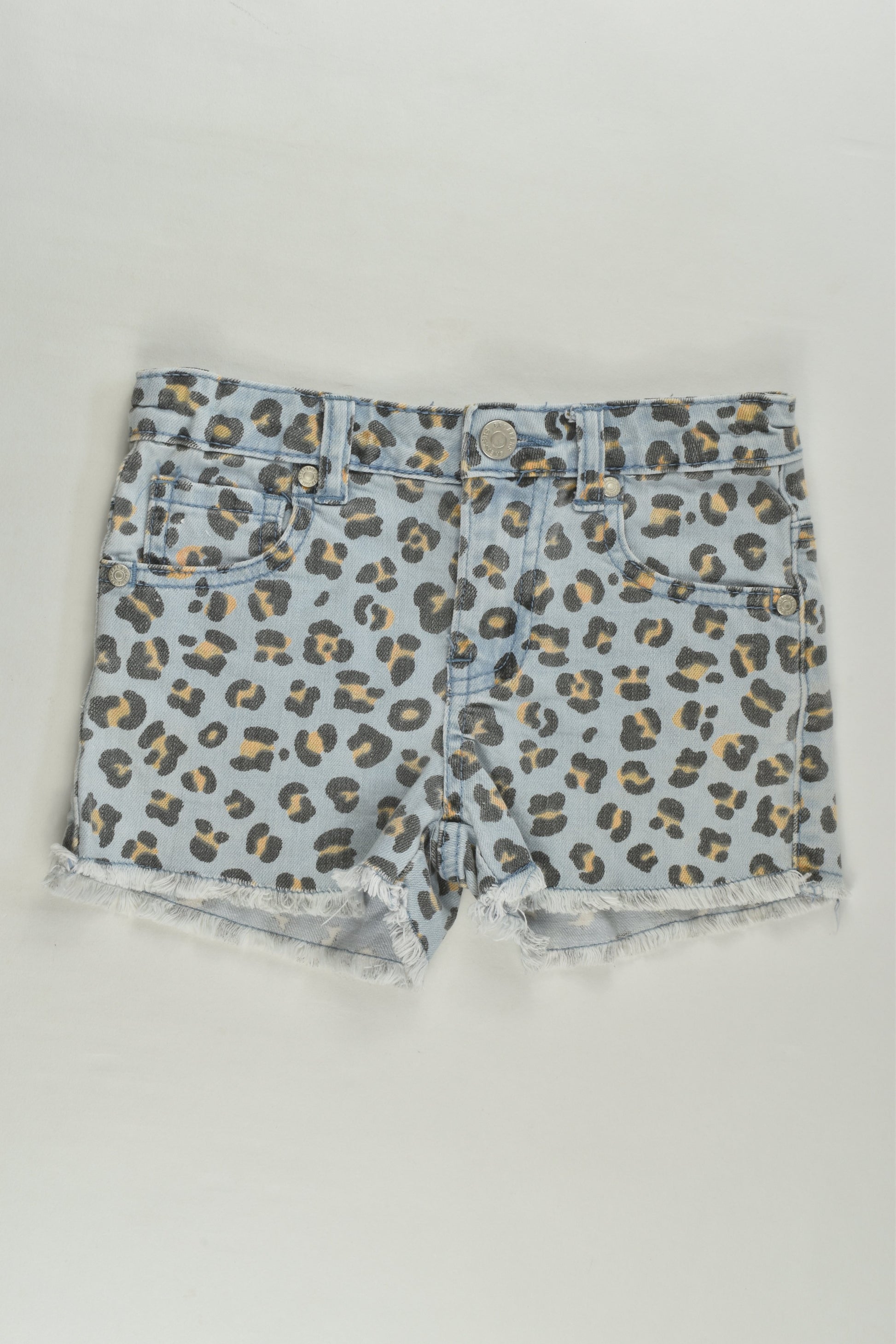Breakers Size 5 Leopard Print Denim Shorts