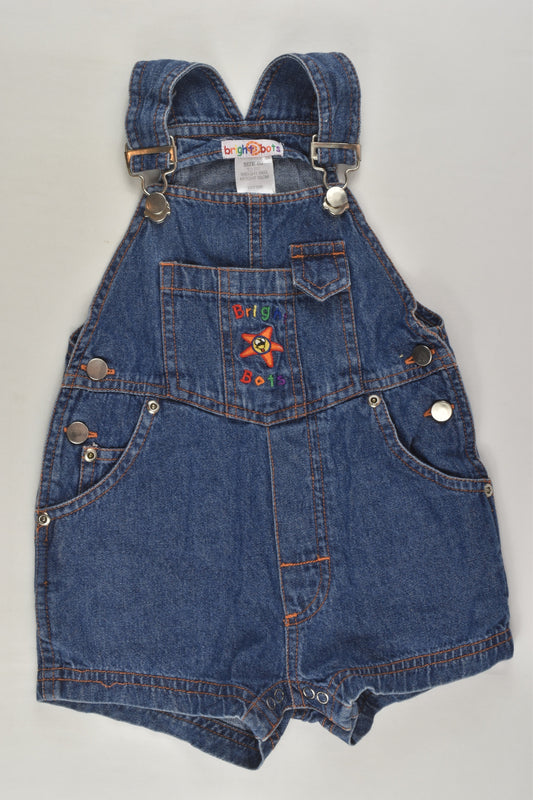 Bright Bots Size 00 Short Denim Overalls