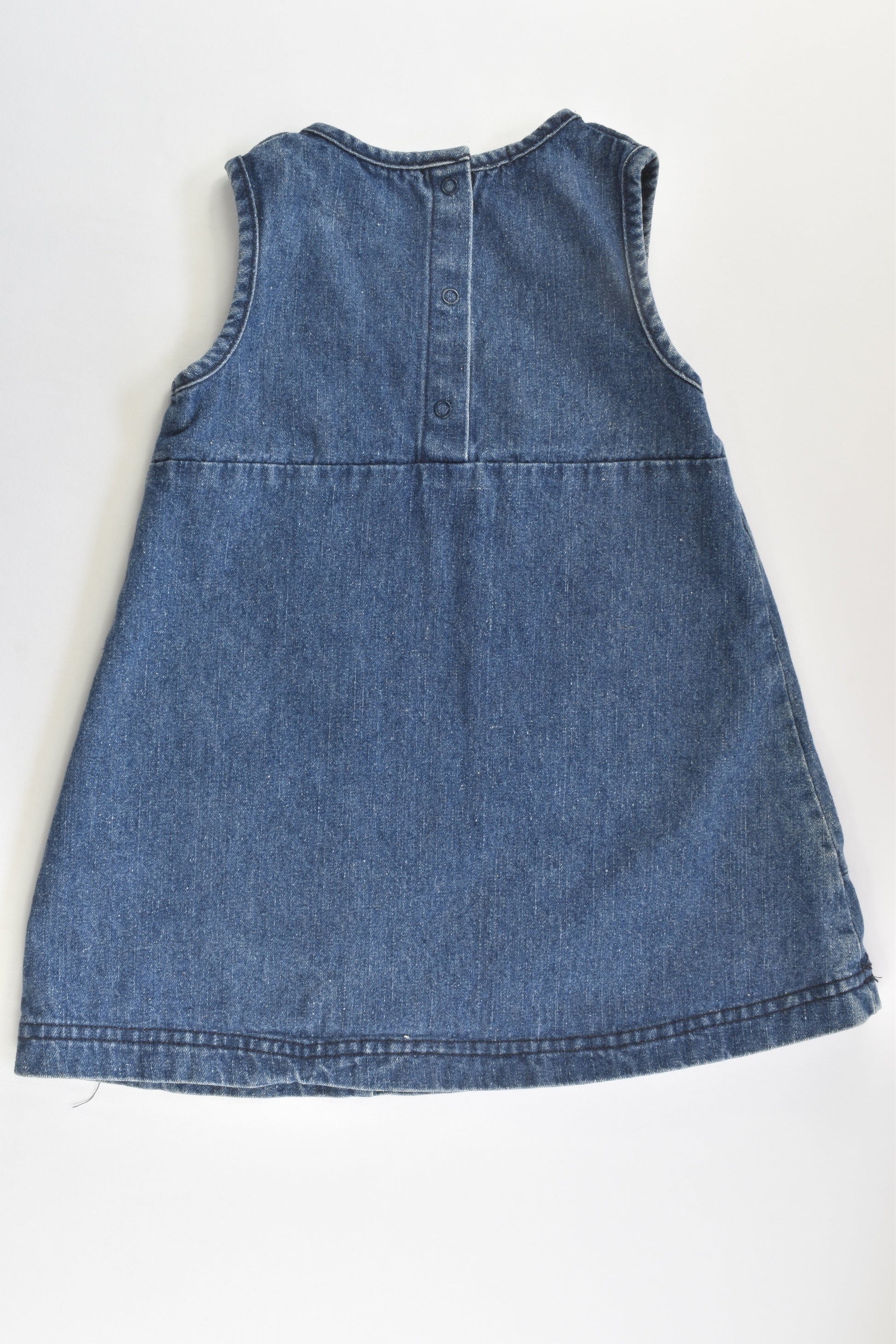 Bright Bots Size 1 Denim Dress with Floral Embroidery