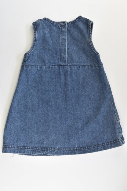 Bright Bots Size 1 Denim Dress with Floral Embroidery