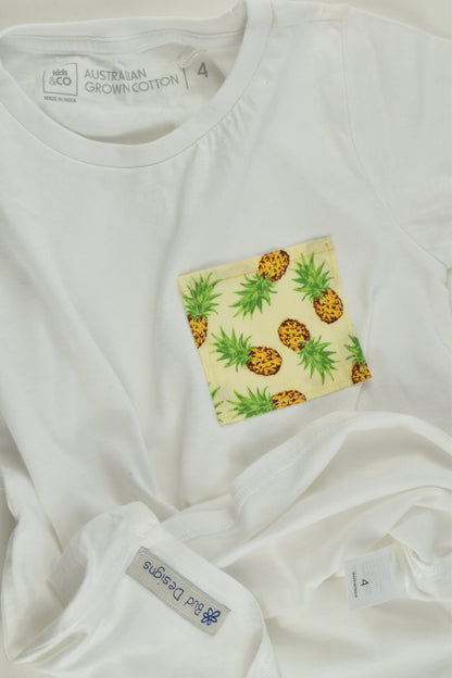 Bud Designs Size 4 Upcycled Pineapple Pocket T-shirt