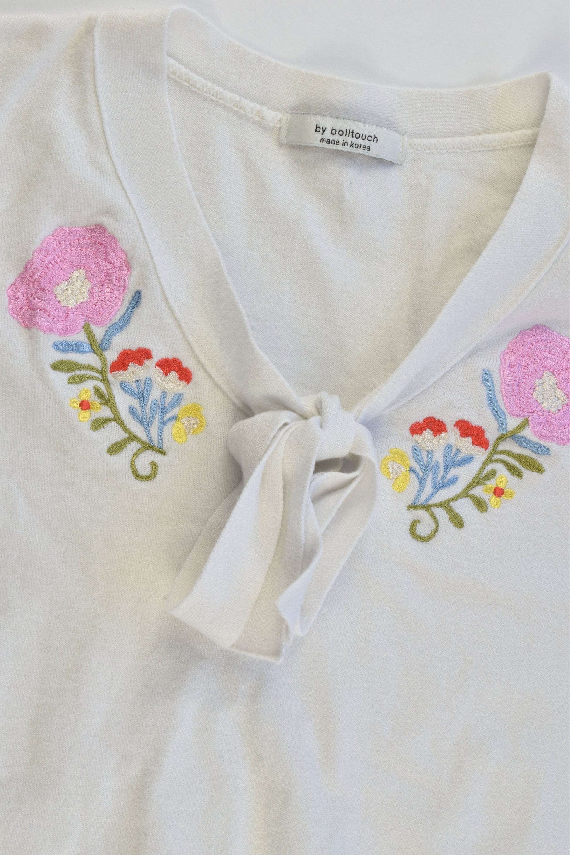 By Bolltouch Size approx 10-12 Knitted Jumper with Floral Embroidery