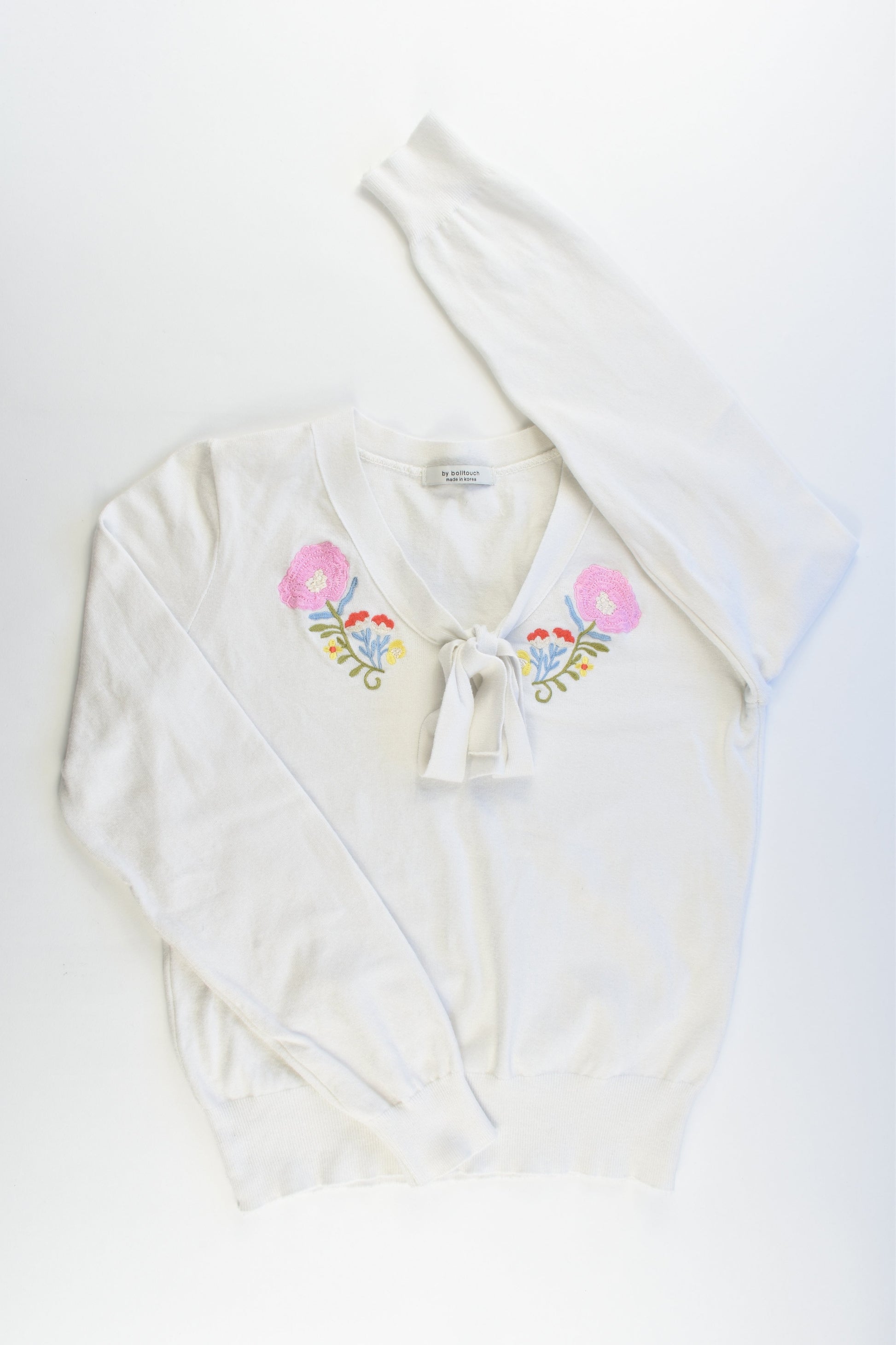 By Bolltouch Size approx 10-12 Knitted Jumper with Floral Embroidery
