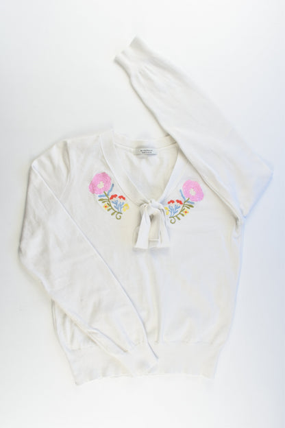 By Bolltouch Size approx 10-12 Knitted Jumper with Floral Embroidery