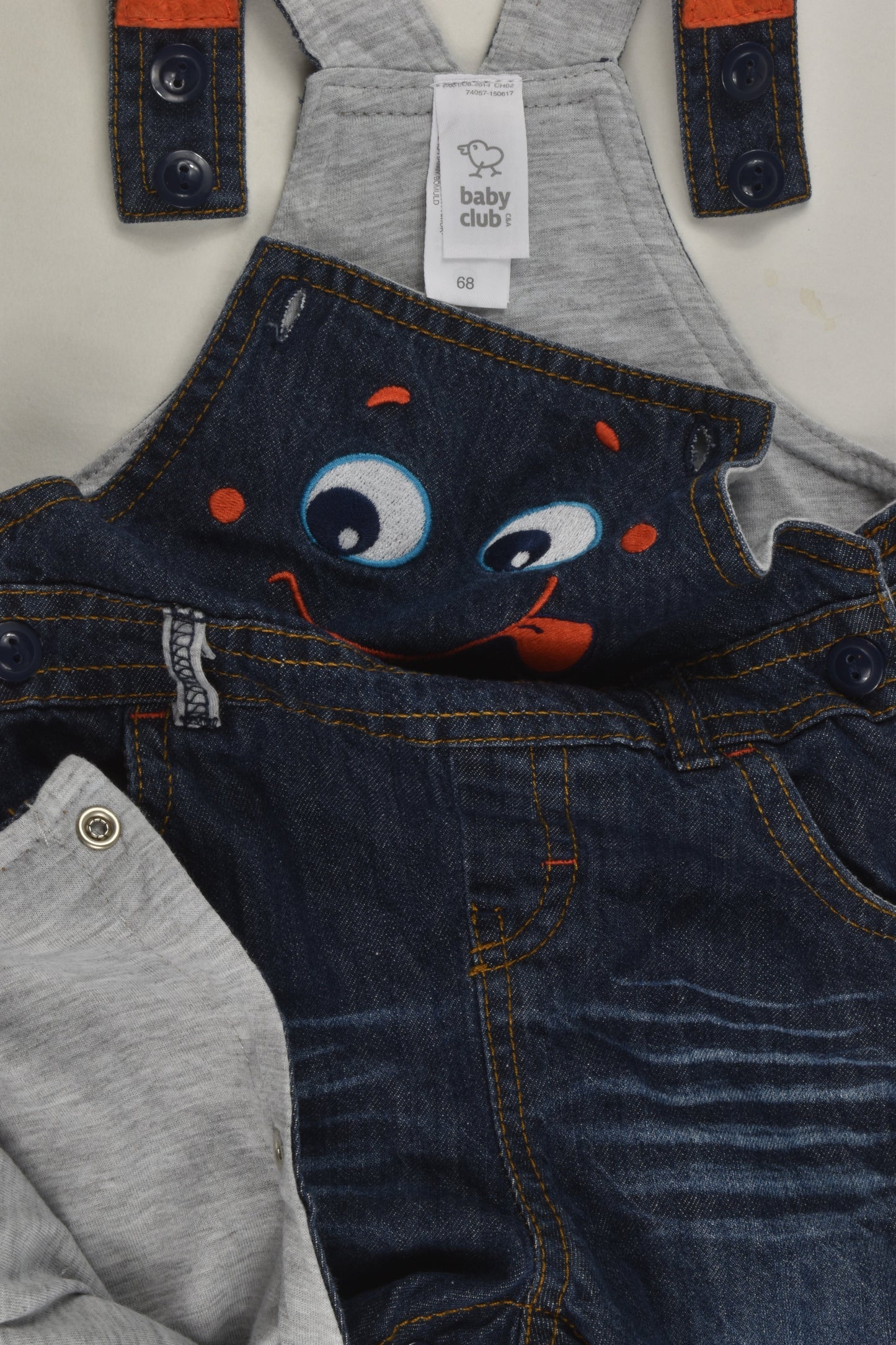 C&A Baby Club Size 00 (68 cm) Lined Denim Overalls