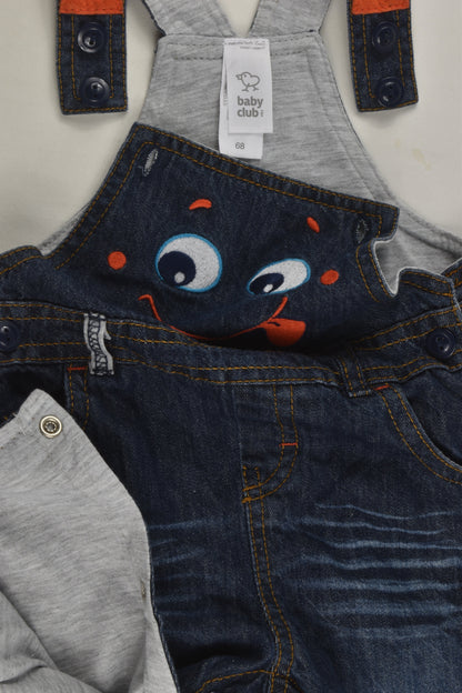 C&A Baby Club Size 00 (68 cm) Lined Denim Overalls
