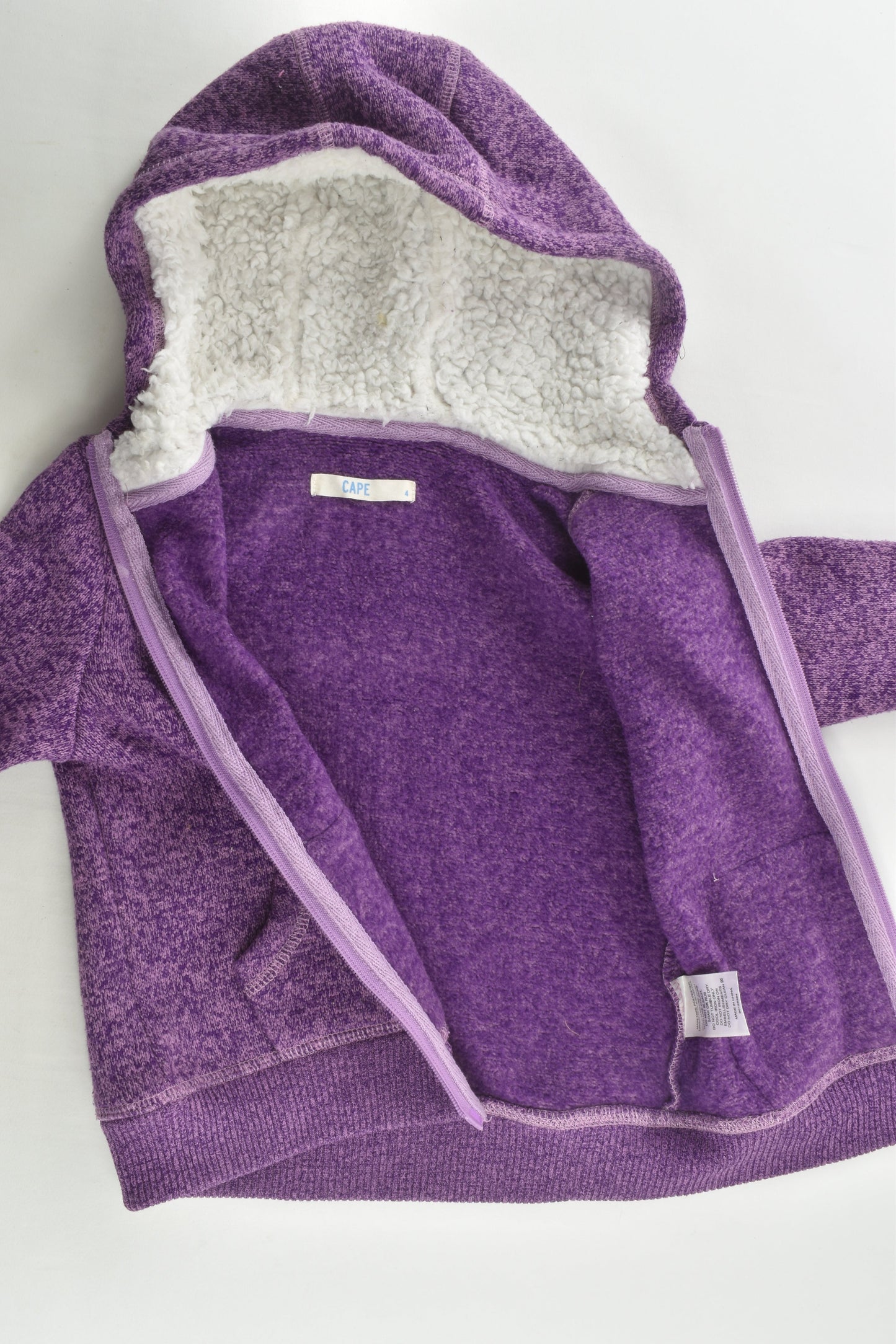 Cape Size 4 Purple Zip Jumper