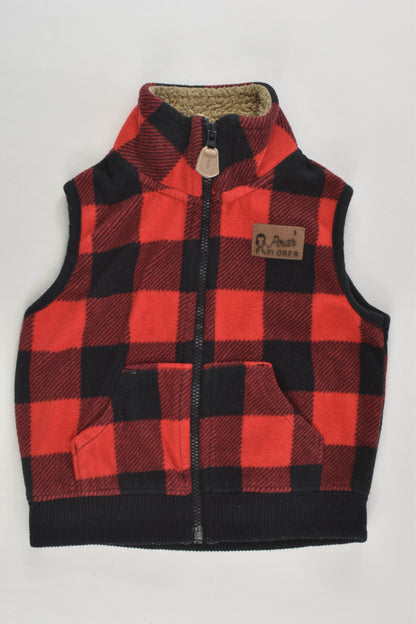 Carter's Size 0 (12 months) Checked 'Polar Explorer' Fleece Vest