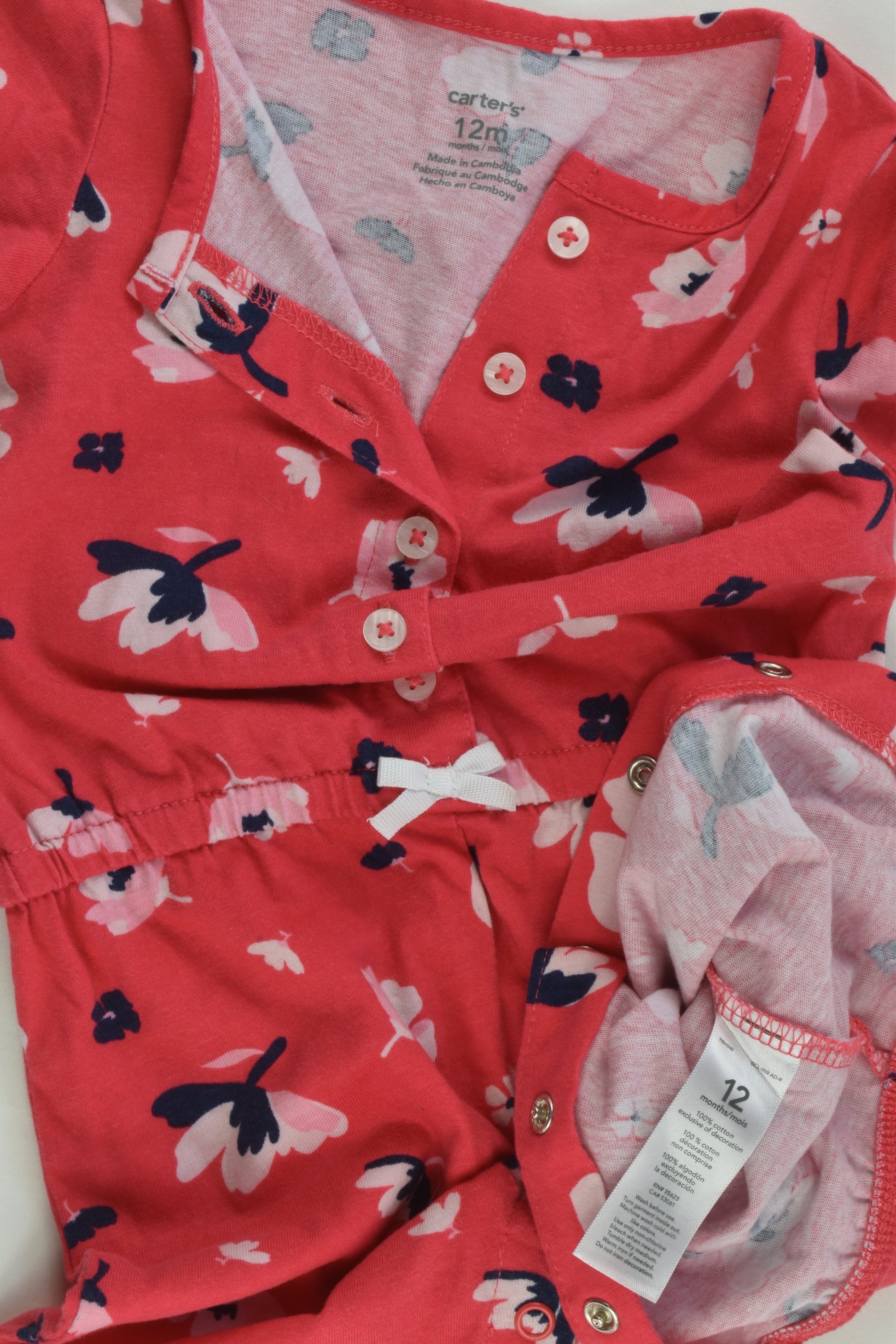 Carter's Size 0 (12 months) Floral Playsuit