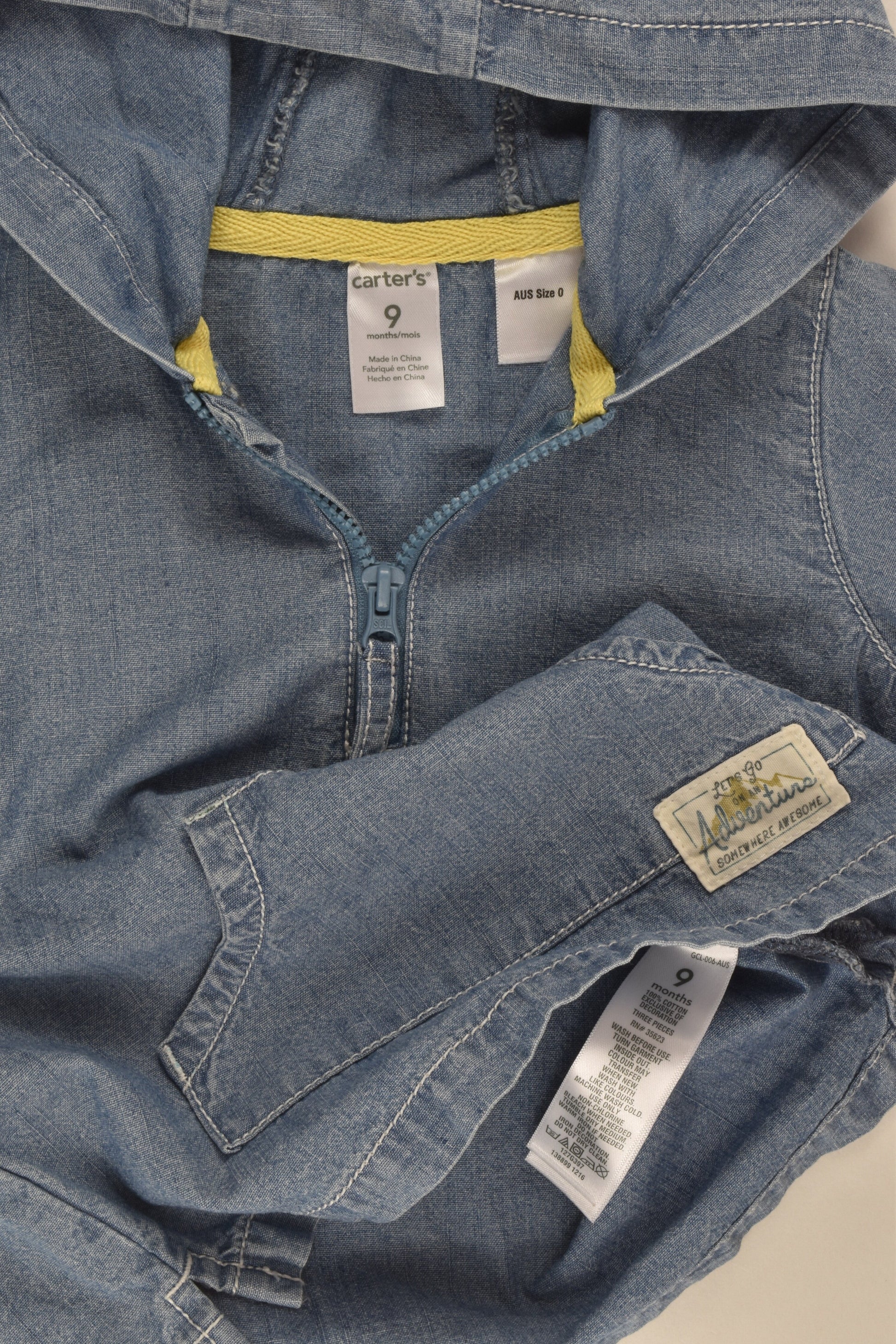 Carter's Size 0 (9 months) Denim Jumper