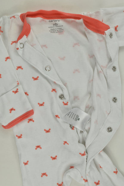 Carter's Size 0000 Crabs Footed Romper