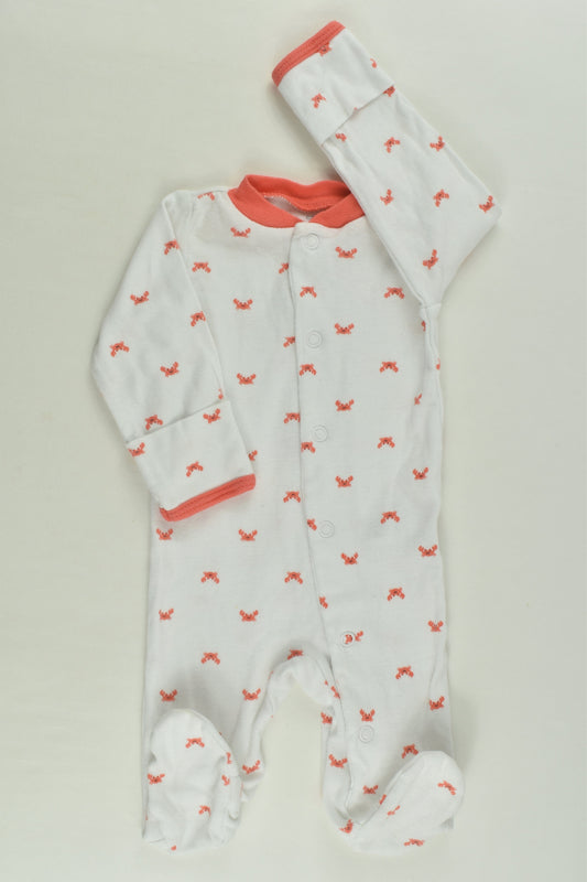 Carter's Size 0000 Crabs Footed Romper
