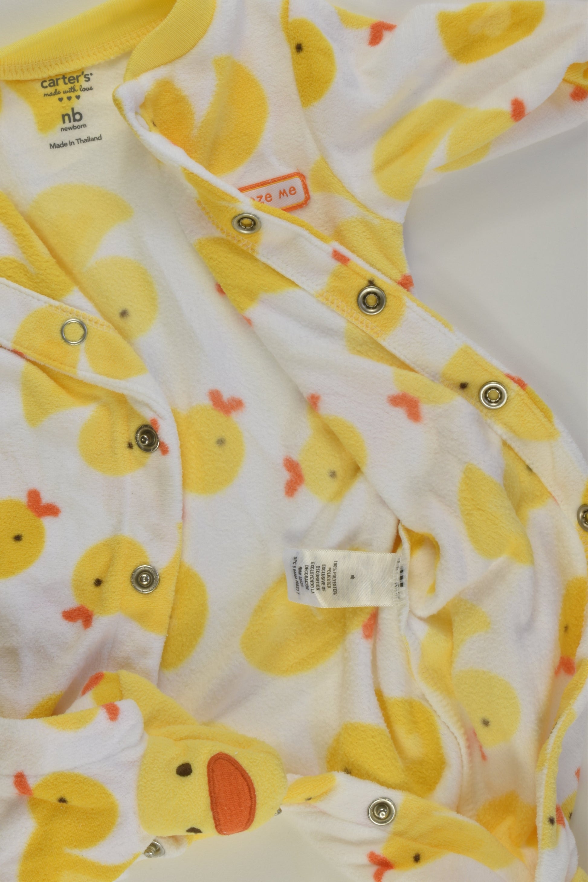 Carter's Size 0000 Duck Fleece Romper