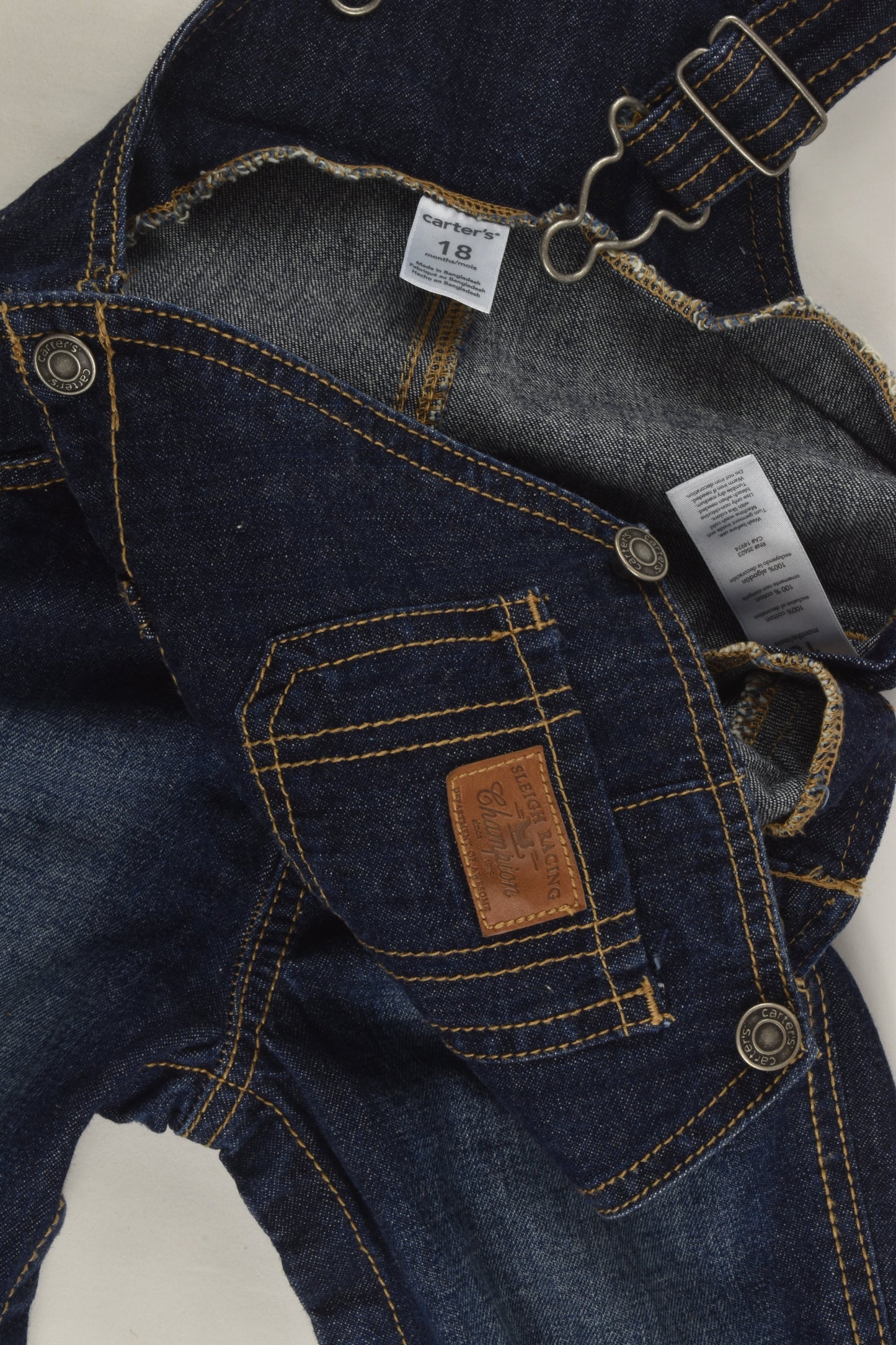 Carter's Size 1 (18 months) Denim Overalls