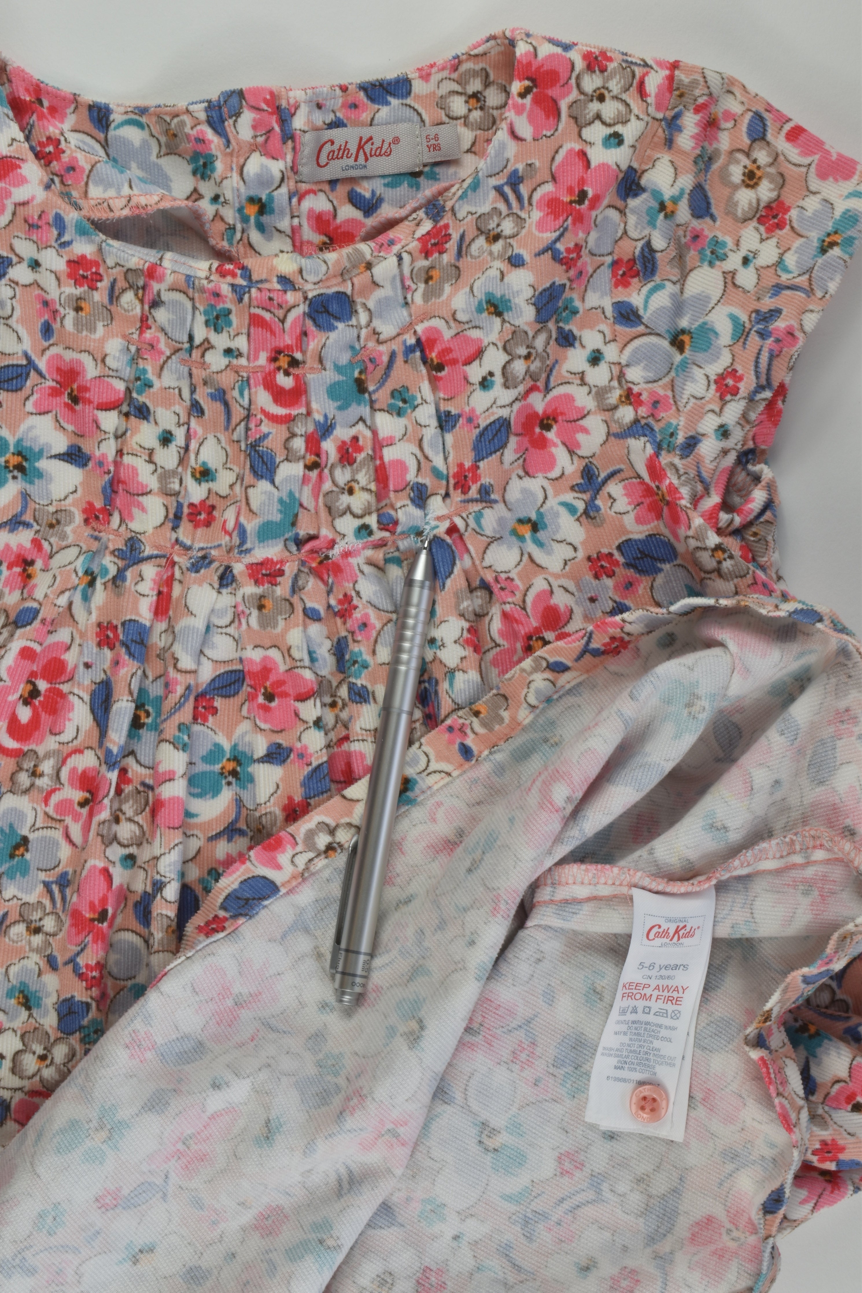 Cath Kids London Size 5 6 Floral Cord Dress MiniMe Preloved