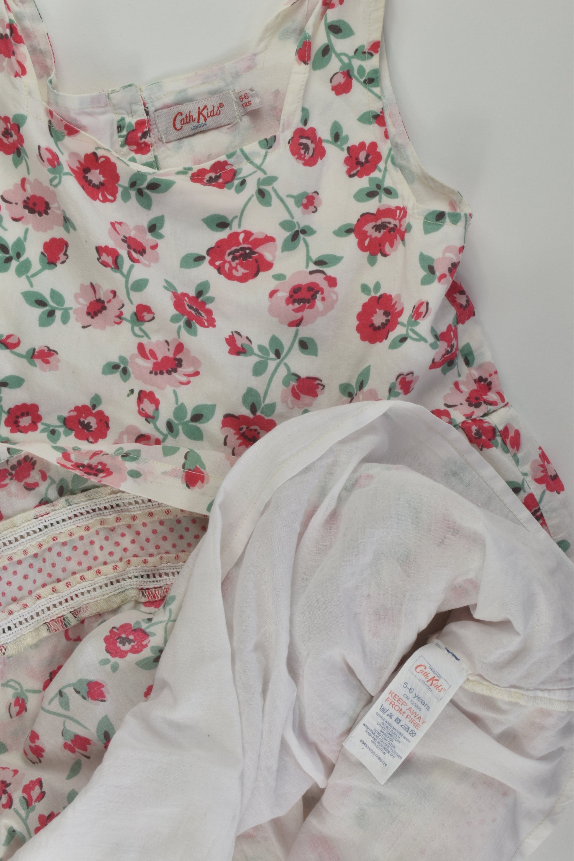 Cath Kids London Size 5-6 Lined Floral Dress