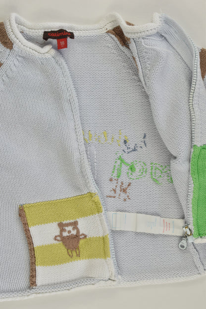 Catimini (France) Size 0-1 (18 months, 81 cm) Monkey Knitted Sip Cardigan