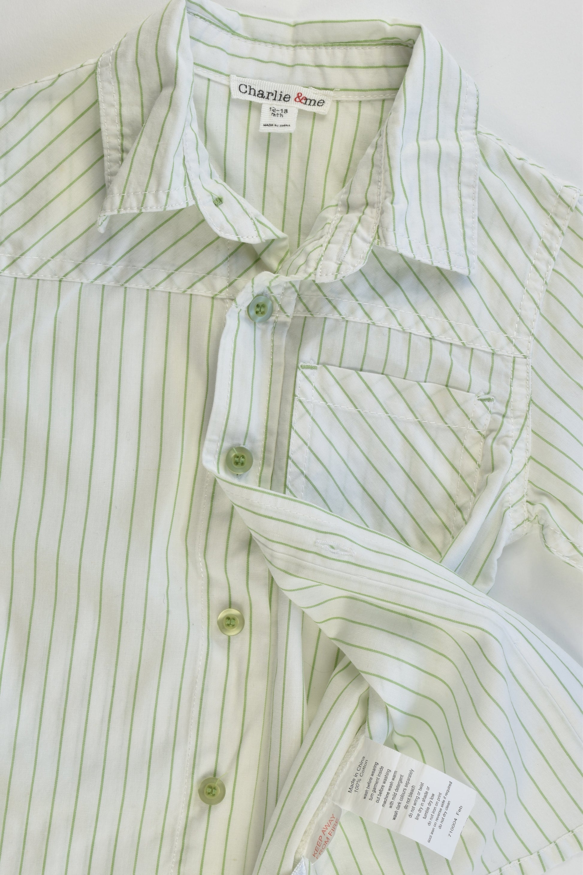 Charlie & Me Size 12-18 months (1) Striped Collared Shirt