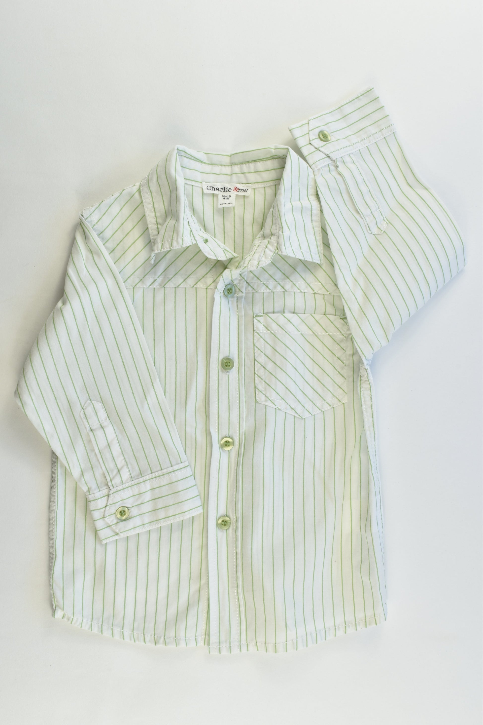Charlie & Me Size 12-18 months (1) Striped Collared Shirt