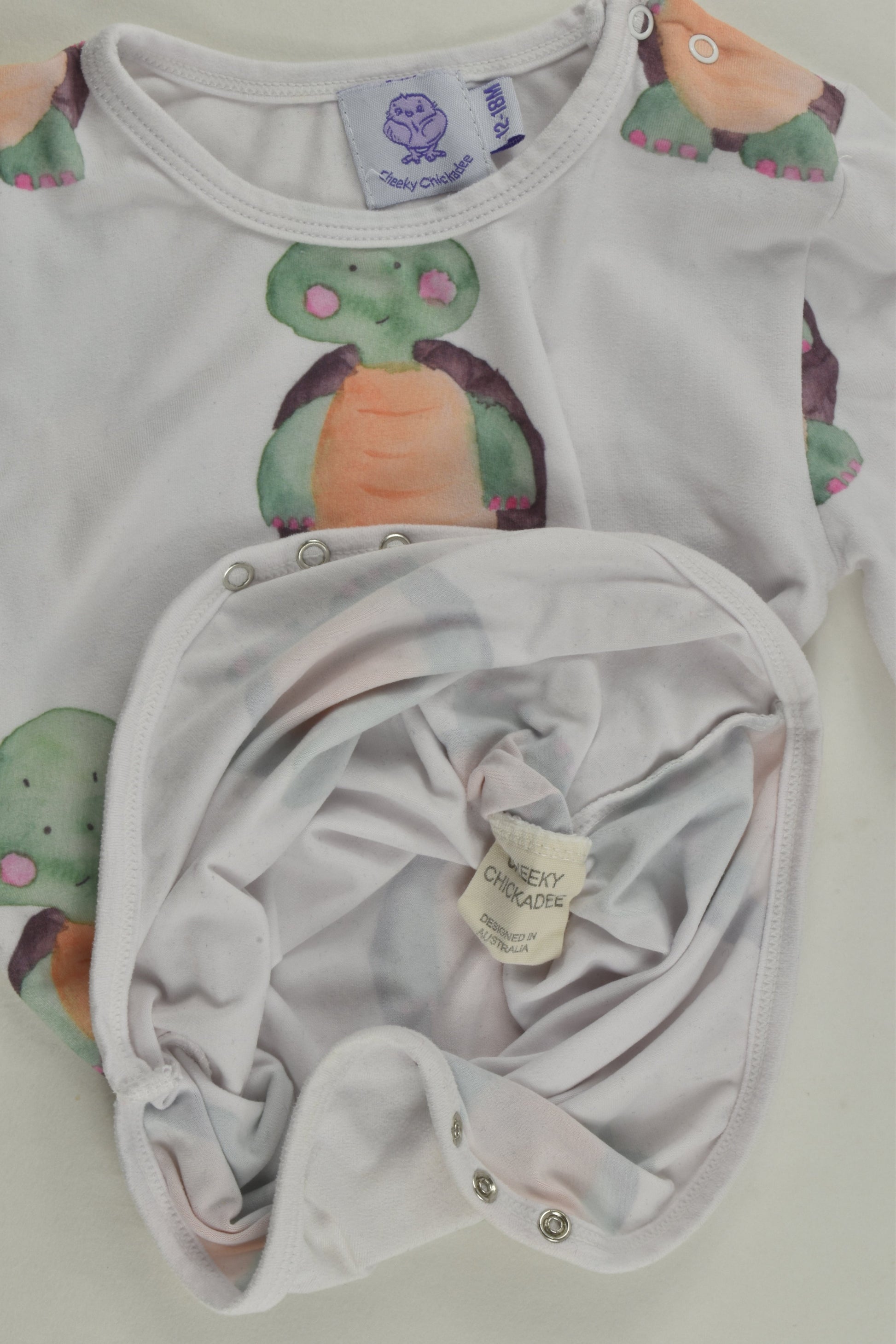 Cheeky Chickadee Size 1 Tortoise Bodysuit