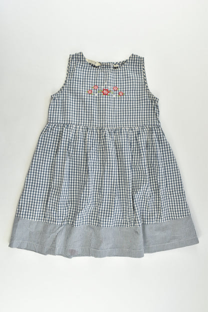 Chiboogi Children by H&M (Old School) Size 3 (98 cm) Checked Dress with Floral Embroidery