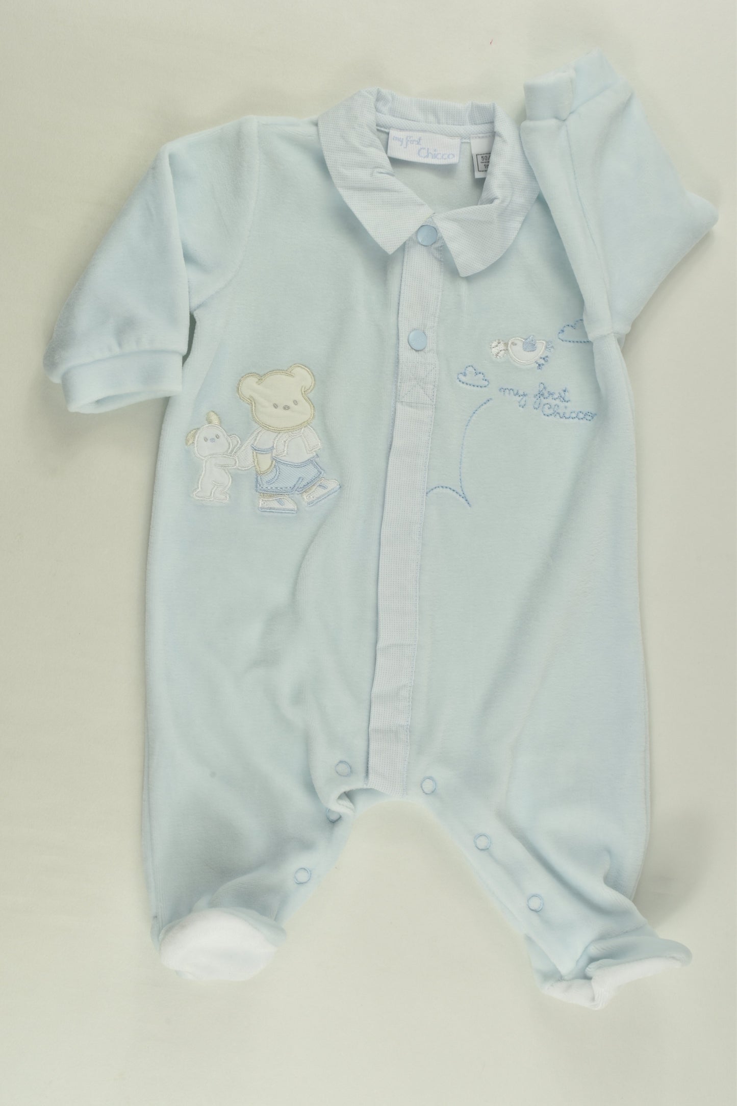 Chicco Size 0000 (50 cm) Footed Velour Romper