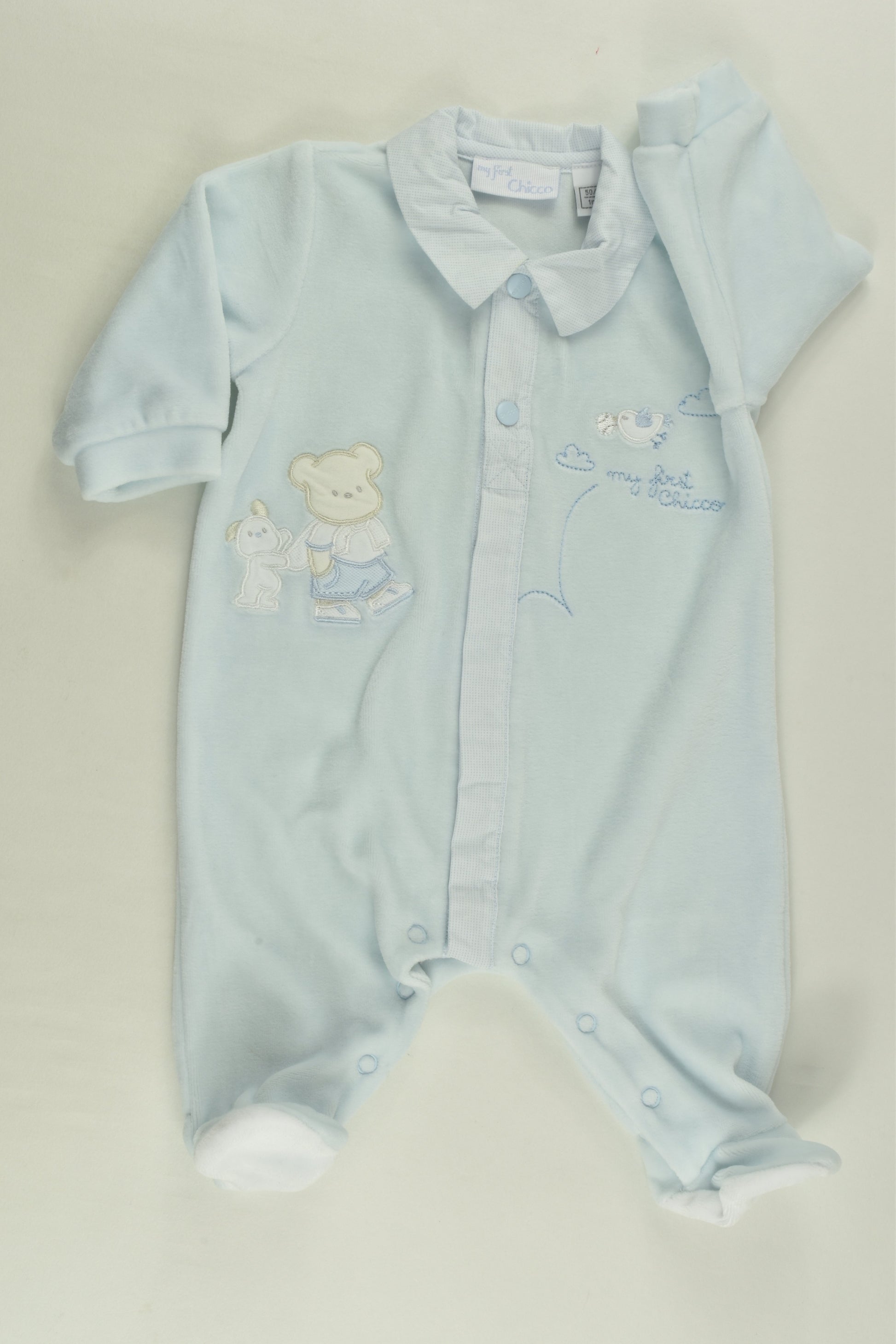 Chicco Size 0000 (50 cm) Footed Velour Romper