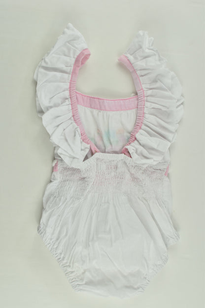 Coco and Ginger Size 1 (M, 12-18 months) Romper with Floral Embroidery