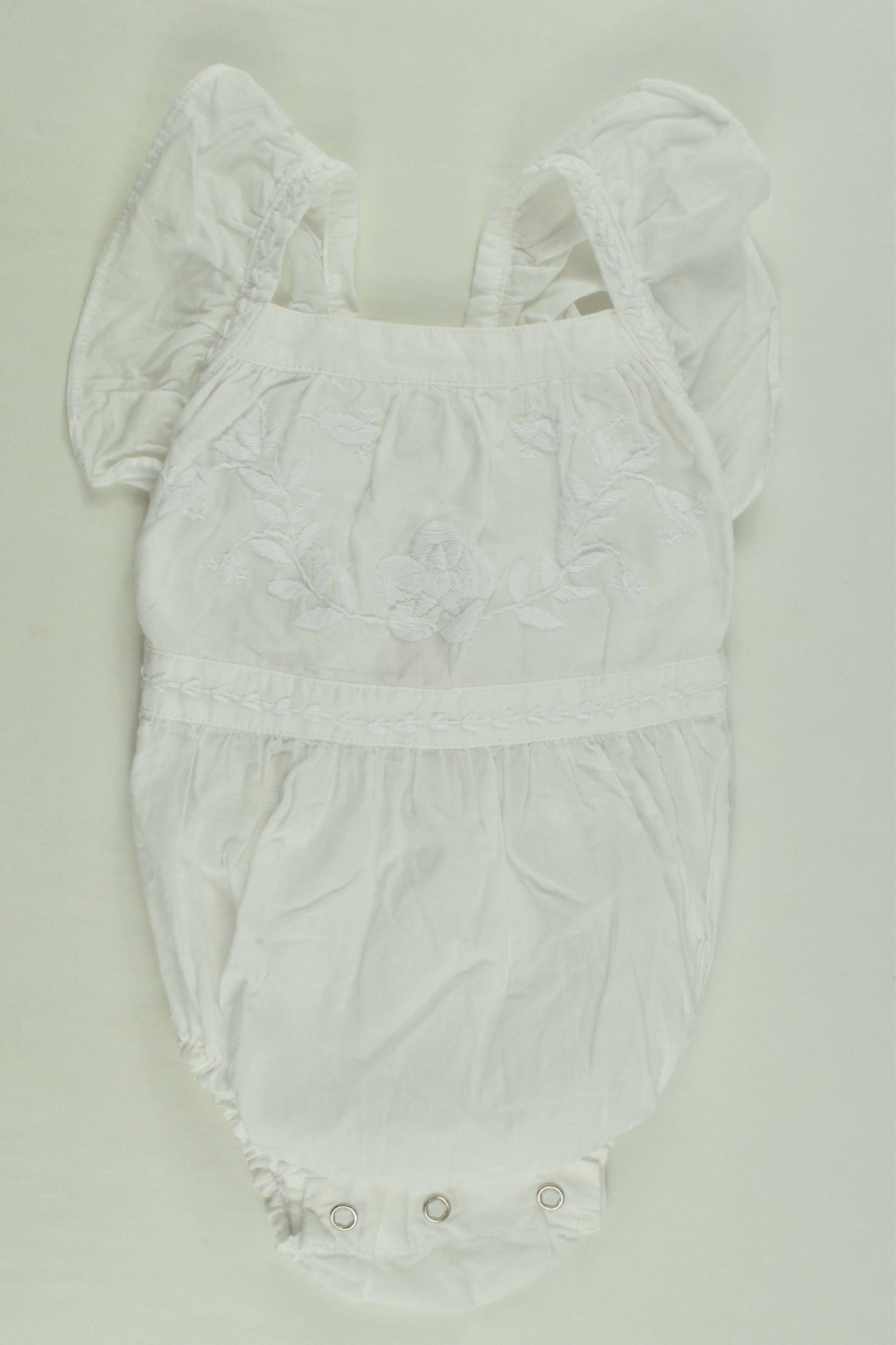 Coco and Ginger Size 1 Romper with Floral Embroidery