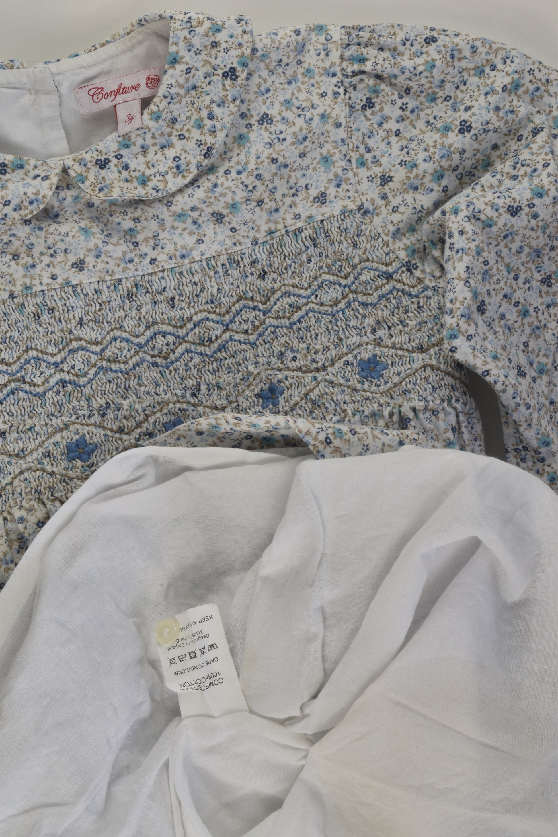 Confiture Size 3 Floral Lined Smocked Dress